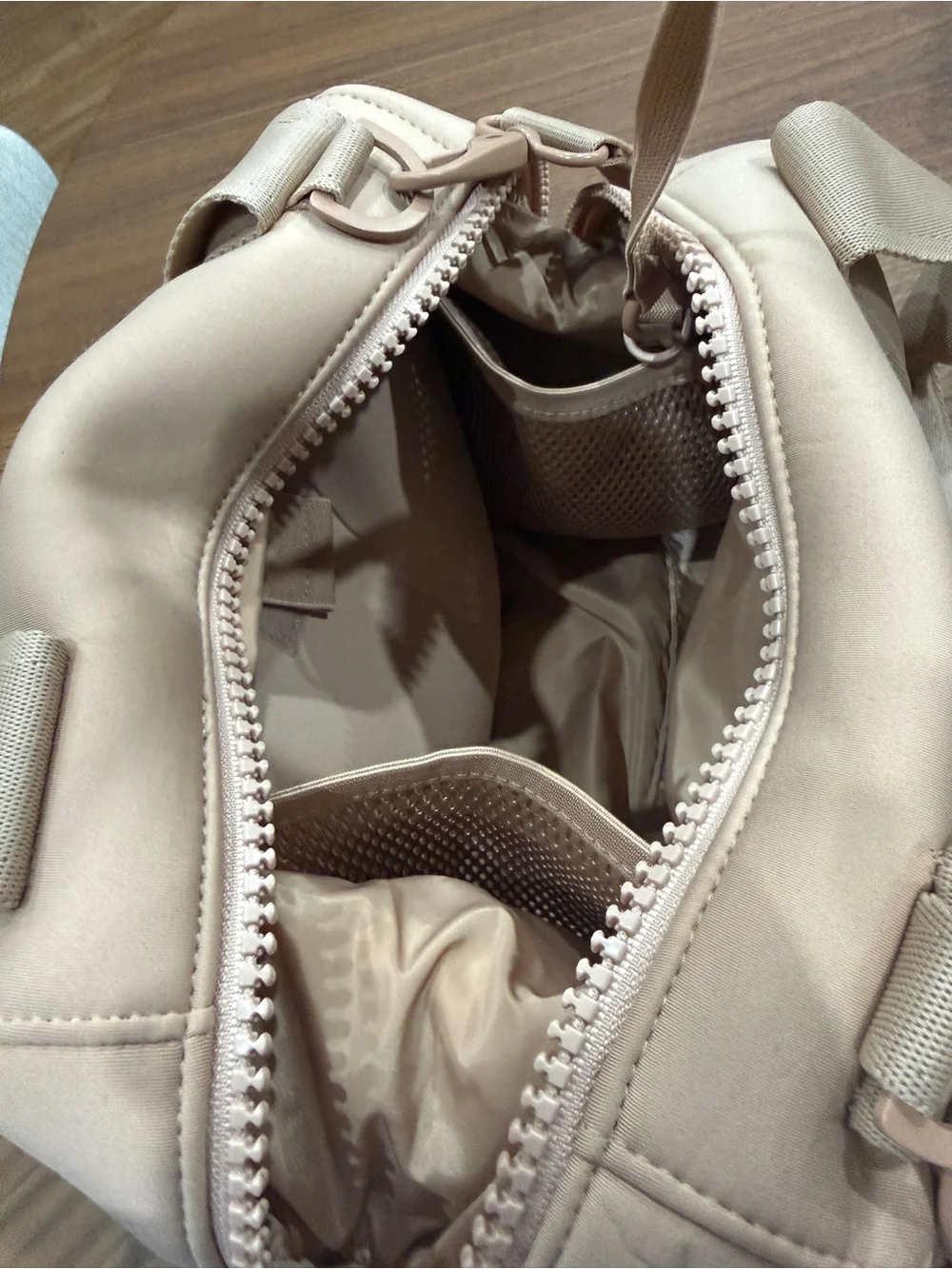 Dagne Dover Mini Duffel Crossbody Bag in Blush Beige - Picture 6 of 7